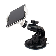Load image into Gallery viewer, iPhone Clamp with suction cup car plane tripod mount fits most smart phones