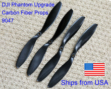 Load image into Gallery viewer, 9047 Carbon Fiber Propeller 9x4.7 Set of 4 for all DJI Phantom 1 2 Vision+ FC40