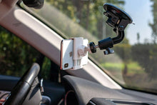 Load image into Gallery viewer, iPhone Clamp with suction cup car plane tripod mount fits most smart phones