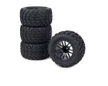Load image into Gallery viewer, 4pk Wheels for Traxxas Stampede VXL / Slash Blacked Out Rim w/ Tires 1/10 12mm