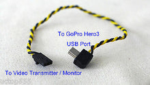 Load image into Gallery viewer, Gopro Hero3 USB 90 Degree Connector to AV Video Output Cable FPV Hero 3 USA