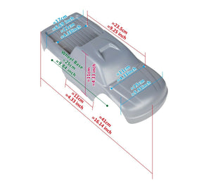 Custom Body Tiger Style for Traxxas Rustler 2WD 1/10 Truck Car Shell Cover 1:10