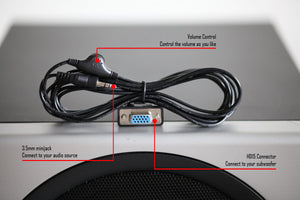 Logitech Z 2200 z-2200 Control Pod Subwoofer Bypass Cable with volume control