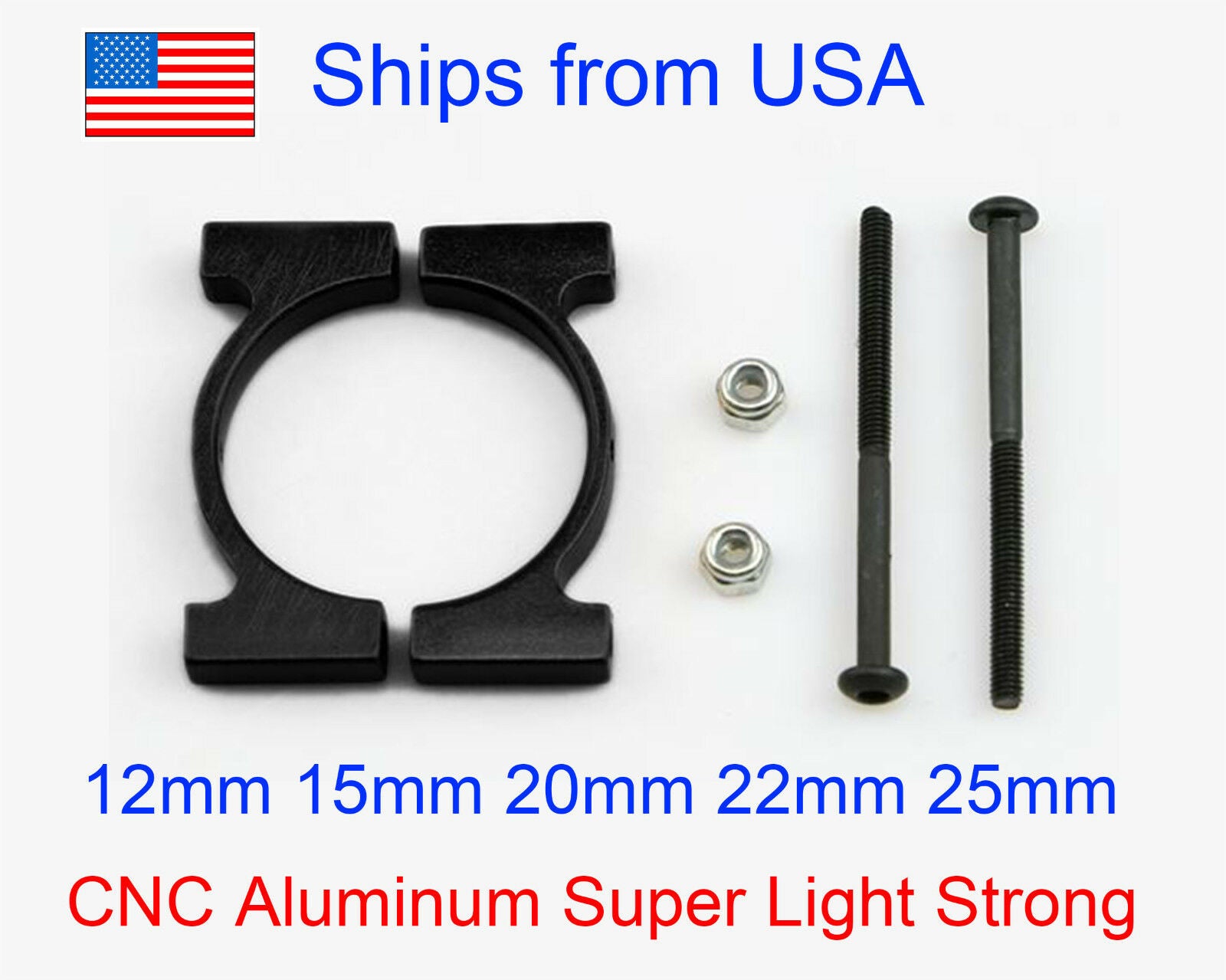 25mm CNC Superlight Aluminum Carbon Fiber Arm Clamp Quadcopter Hexacopter DJI