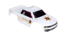 Load image into Gallery viewer, Custom Body Police Sheriff White for ARRMA VORTEKS 3S BLX 1/10 Stadium Truck
