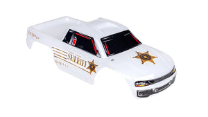 Custom Body Police Sheriff White for ARRMA VORTEKS 3S BLX 1/10 Stadium Truck