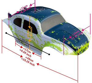 Custom Bug Body Muddy Orange for Traxxas E-Revo 1:10 Scale Baja Bug Beetle