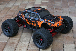 Custom Buggy Body Muddy Orange Black Shell for ARRMA 1/8 Nero 6S BLX Beetle