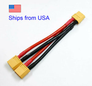 XT60 Parallel Battery Connector Cable Dual Extension Y Splitter