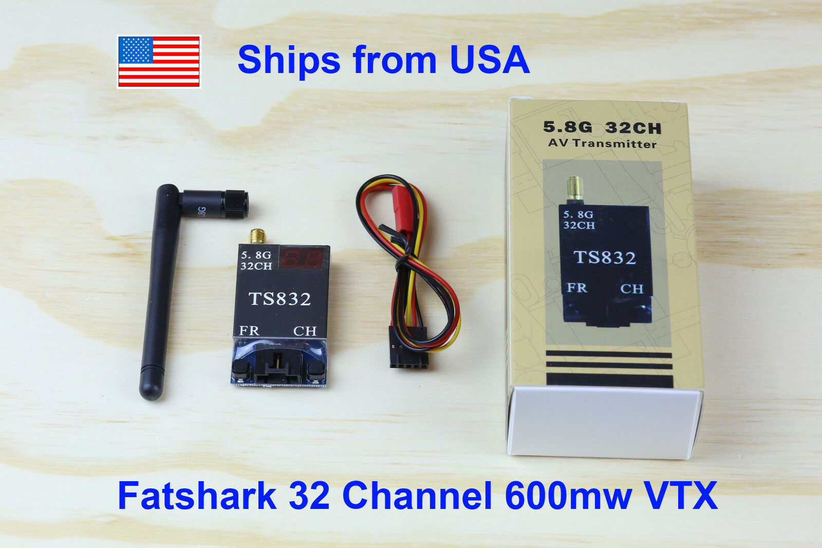 Fatshark 32 Channel Video Transmitter 5.8G 600mw DJI Phantom 1 2 3 F550 RC Plane