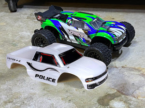 Custom Body Police Sheriff White for ARRMA VORTEKS 3S BLX 1/10 Stadium Truck