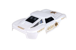 Custom Body Police Car Style White for Traxxas 1:16 Slash Mini Body 1/16 7012