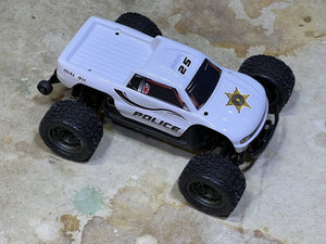 Custom Body Police Sheriff White for ARRMA VORTEKS 3S BLX 1/10 Stadium Truck