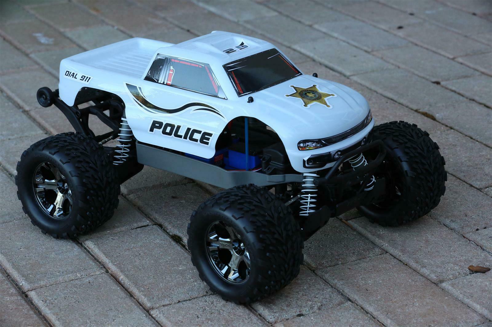 Custom Body Police Sheriff White for Traxxas Stampede 1/10 Truck Car Shell