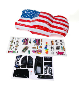 Custom Body Flag Star Style for ProSC10 1/10 Slash Truck Car Shell Cover 1:10