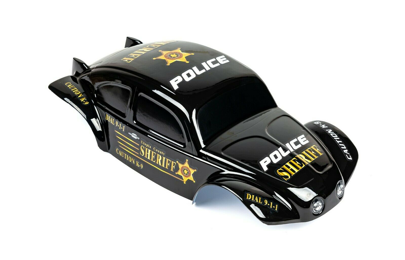 Custom Buggy Body Police Sheriff for Traxxas Summit 1/10 Volkswagen Baja Beetle