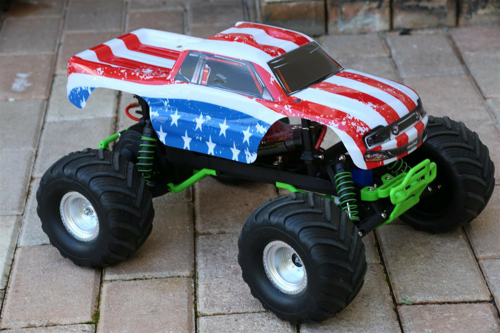 Custom Body American Flag for Traxxas Skully Grave Digger 1/10 Truck Car Shell