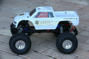 Custom Body Police White for Traxxas Bigfoot Stampede 1/10 Truck Shell Cover