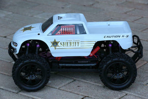 Custom Body Police Sheriff White for Redcat Volcano 1/10 Truck Car Shell 1:10