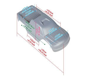 Custom Body Clear Style for Redcat Volcano 1/10 Truck Car Shell 1:10