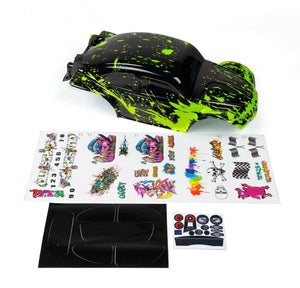 Custom Buggy Body Muddy Green Black Shell for ARRMA 1/8 Nero 6S BLX Beetle