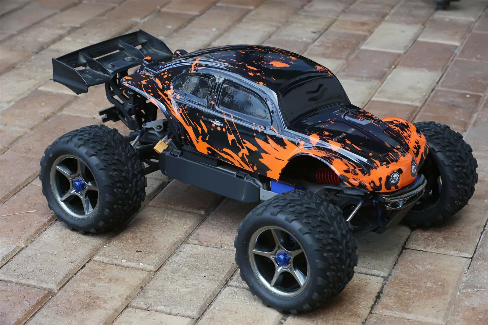 Custom Bug Body Muddy Orange for Traxxas E-Revo 1/10 Volkswagen Baja Bug Beetle