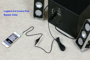 Control Pod Bypass Cable w/ volume control for Logitech Z-4 Computer Speaker z4