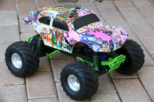 Custom Buggy Body Graffiti Pig for Traxxas Skully Grave Digger 1/10 Truck Car