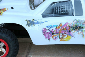 Custom Body Graffiti White for ProSC10 1/10 Slash 4x4 VXL Slayer Shell Cover