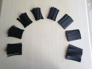 Combo Set of 218 Pcs 8 Sizes Black Assorted Heat Shrink Tube Tubing Wrap Sleeve