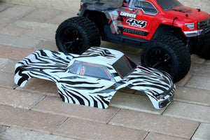 Custom Body Zebra Style for ARRMA GRANITE 4X4 2WD 3S BLX 1/10 Cover Shell