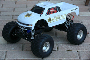 Custom Body Police White for Traxxas Bigfoot Stampede 1/10 Truck Shell Cover