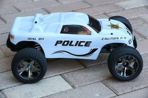 Custom Body Police Sheriff White for Traxxas Rustler 2WD 1/10 Truck Car Shell