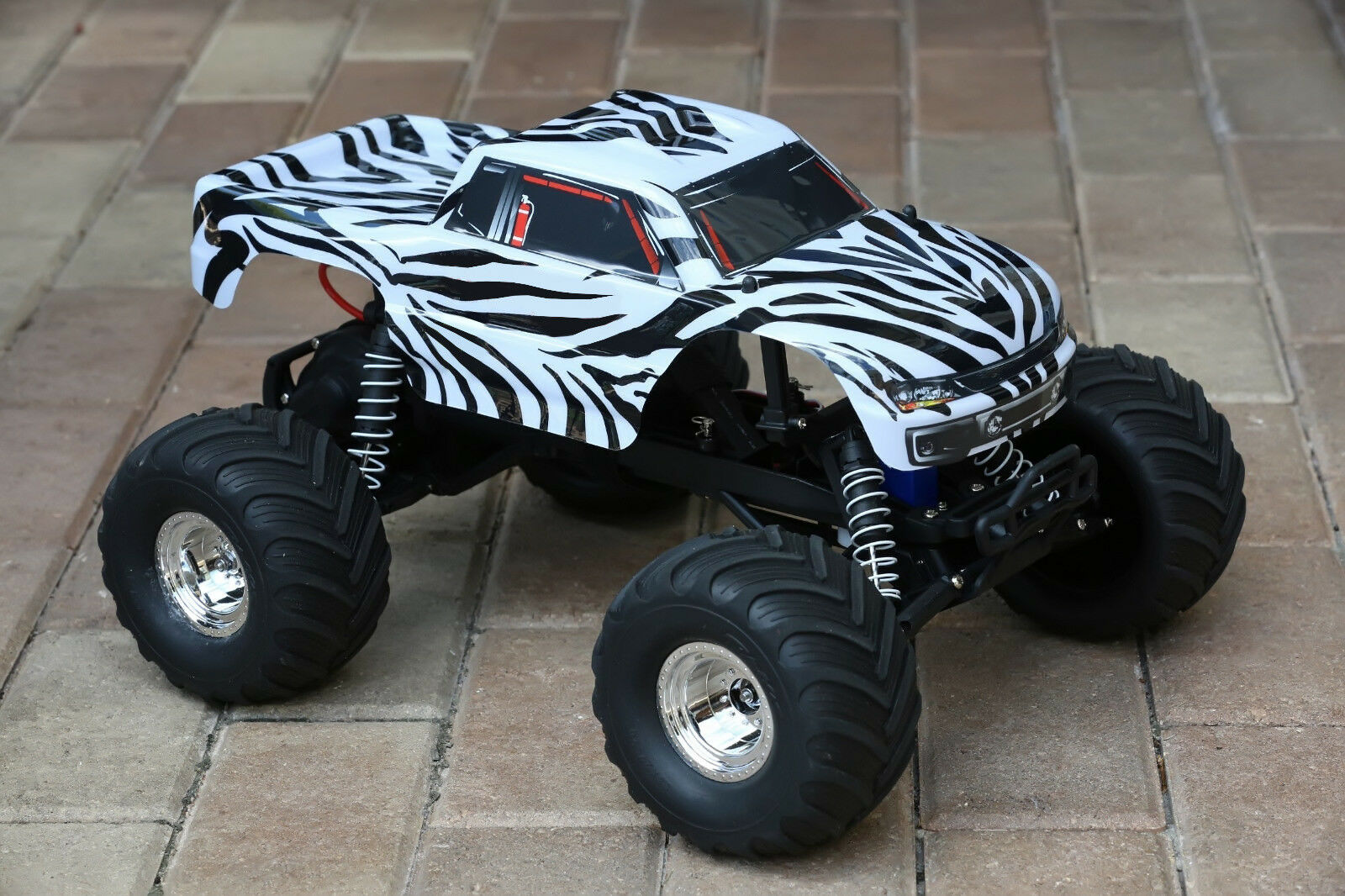 Custom Body Zebra Style for Traxxas Bigfoot / Stampede 1/10 Truck 3660 3619 3658