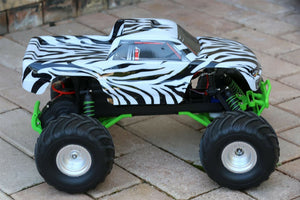 Custom Body Zebra Style for Traxxas Skully Grave Digger 1/10 Truck Car Shell