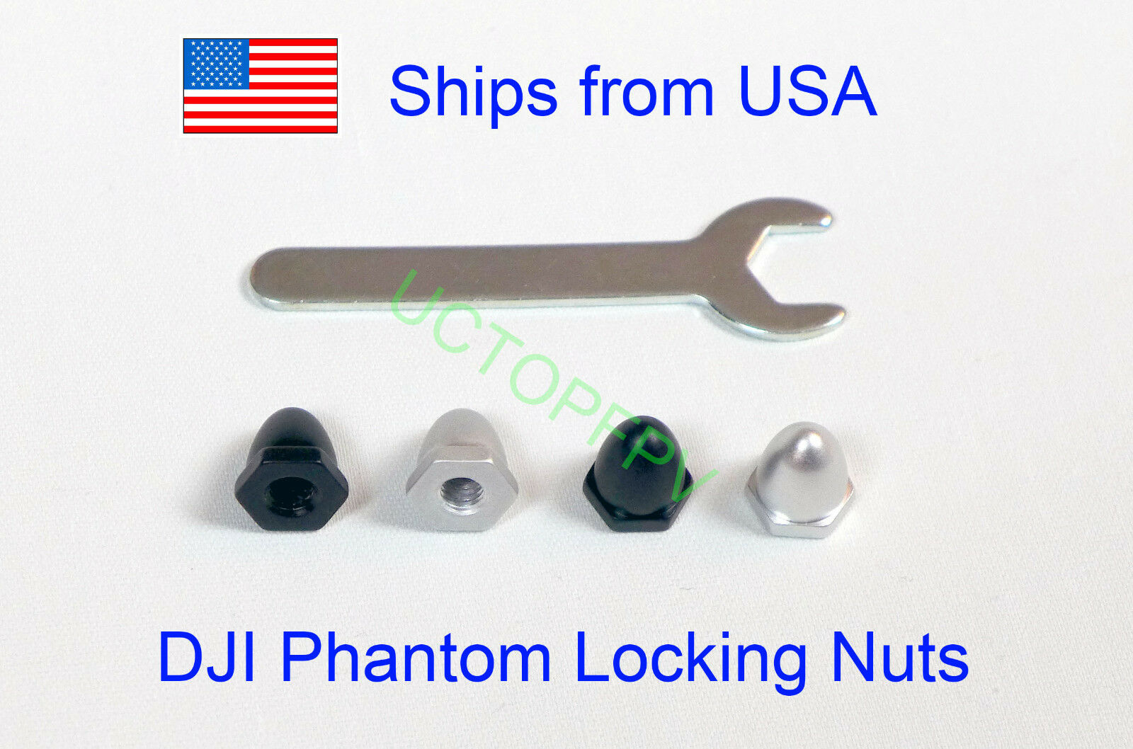 4x DJI Phantom Prop Aluminum Alloy Replacement Nuts CW CCW Thread w/ Wrench