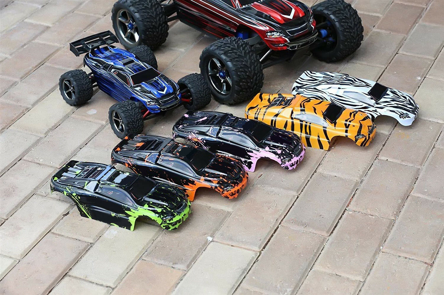 Set of 5 Bodies Traxxas 1/16 e-Revo Mini Body 7012 Shell 1:16 Cover (Body Only)