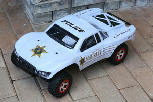 Custom Body Police Car White for Traxxas 1/10 Slash Truck Shell Cover 1:10