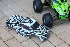 Custom Body Zebra Style for Traxxas Skully Grave Digger 1/10 Truck Car Shell