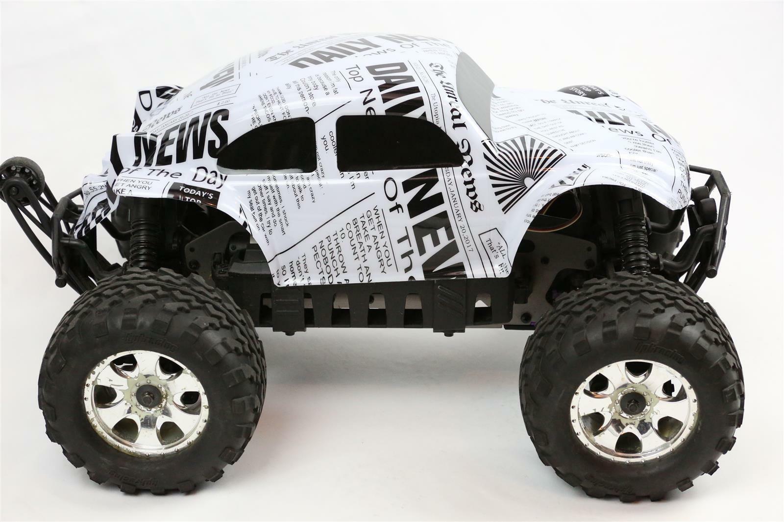 Custom Buggy Body Newspaper for HPI Savage Flux HP 1/8 VW Baja Beetle Shell