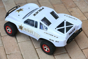 Custom Body Police Car White for Traxxas 1/10 Slash Truck Shell Cover 1:10