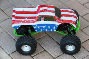 Custom Body American Flag for Traxxas Skully Grave Digger 1/10 Truck Car Shell