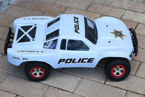 Custom Body Police Car White for Traxxas 1/10 Slash Truck Shell Cover 1:10