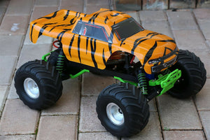 Custom Body Tiger Style for Traxxas Skully Grave Digger 1/10 Truck Car Shell