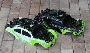 Set of 2 Muddy Bug Bodies for Traxxas Slash 1/10 Truck Car Cover WB Green