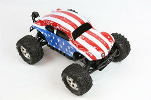 Custom Buggy Body American Flag for HPI Savage Flux HP 1/8 VW Baja Beetle Shell