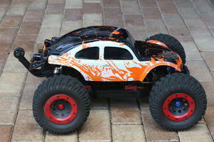 Custom Bug Body Muddy Orange/WB Shell for 1/8 RC Baja Thunder Tiger HPI Traxxas