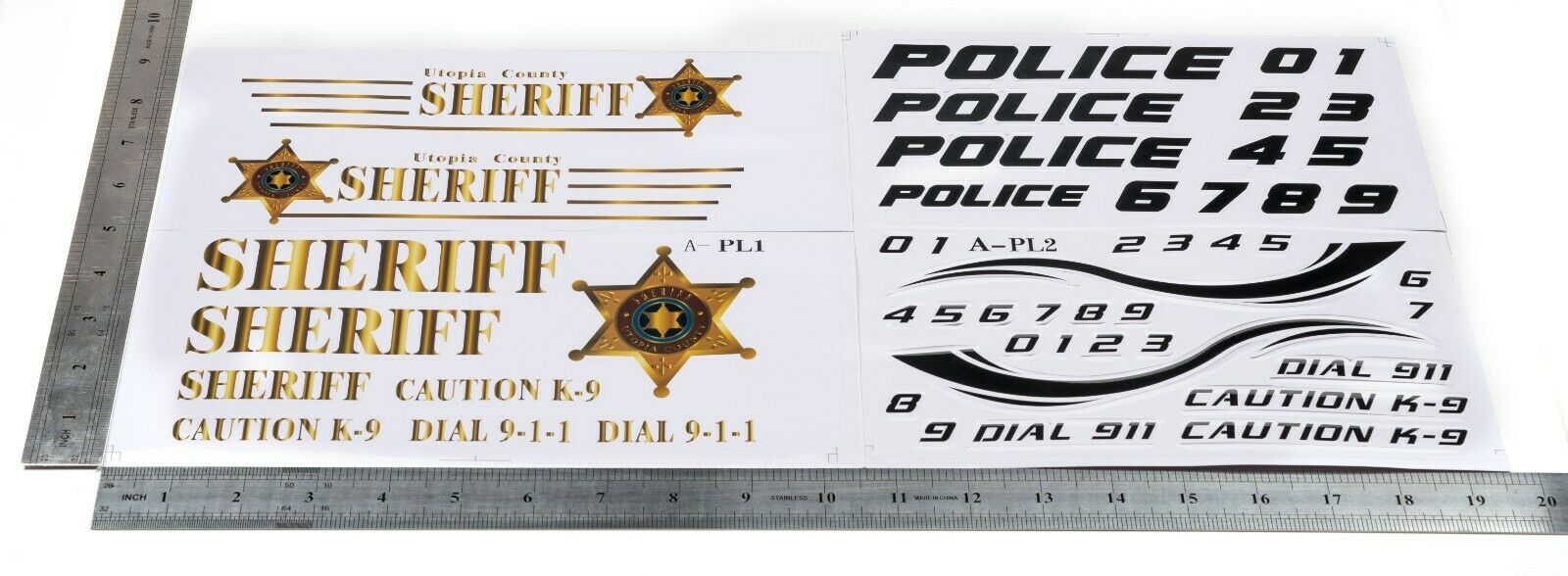 Sticker Police Sheriff Style W RC Car Truck Decal fit Most 1/10 1/8 Scale