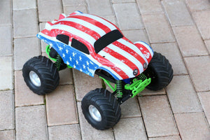 Custom Buggy Body American Flag for Traxxas Skully Grave Digger 1/10 Truck Car