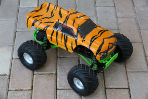 Custom Body Tiger Style for Traxxas Skully Grave Digger 1/10 Truck Car Shell